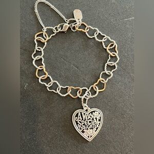 James Avery Silver and Bronze charm Bracelet and “A Very  Special Daughter “